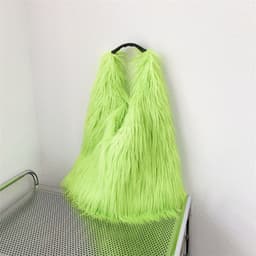 image-Water Wool One-shoulder Tote Plush Bag