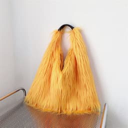 image-Water Wool One-shoulder Tote Plush Bag