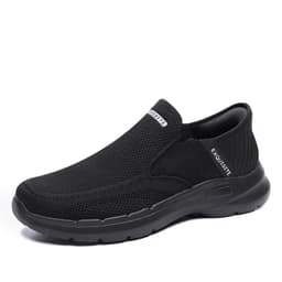image-Plus Size Slip-on Lofter Loafers Men's Fly Woven Mesh Breathable Casual Shoes