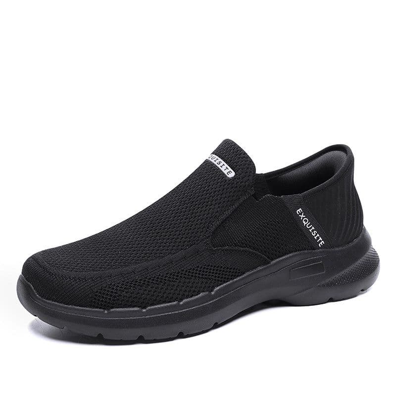 image-Plus Size Slip-on Lofter Loafers Men's Fly Woven Mesh Breathable Casual Shoes