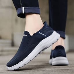 image-Plus Size Slip-on Lofter Loafers Men's Fly Woven Mesh Breathable Casual Shoes