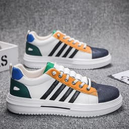 image-Men's White Shoes New Trendy All-match Low Casual Shoes