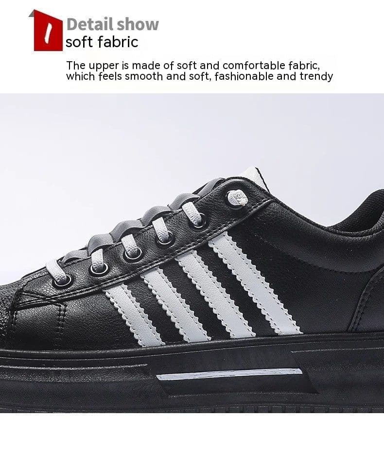 image-Men's White Shoes New Trendy All-match Low Casual Shoes