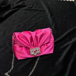 image-Vintage Crumpled Banquet Silk Diamond Small Square Bag