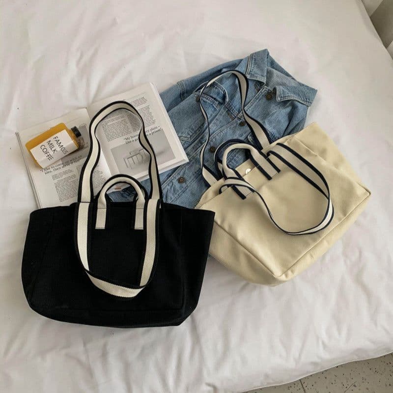 image-Waterproof Trendy Simple Fashion Large Capacity Portable Canvas Bag