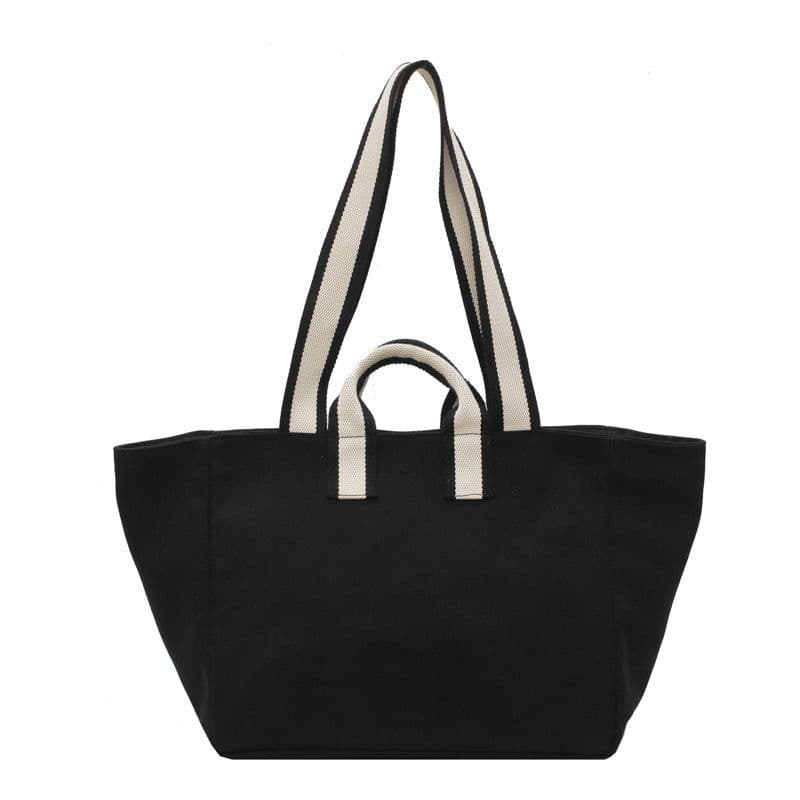 image-Waterproof Trendy Simple Fashion Large Capacity Portable Canvas Bag