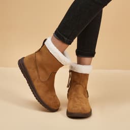 image-Winter Snow Boots New Fashion Lamb Thickened Warm Fleece Short Boots With Side Zpipper Design Solid Shoes For Women