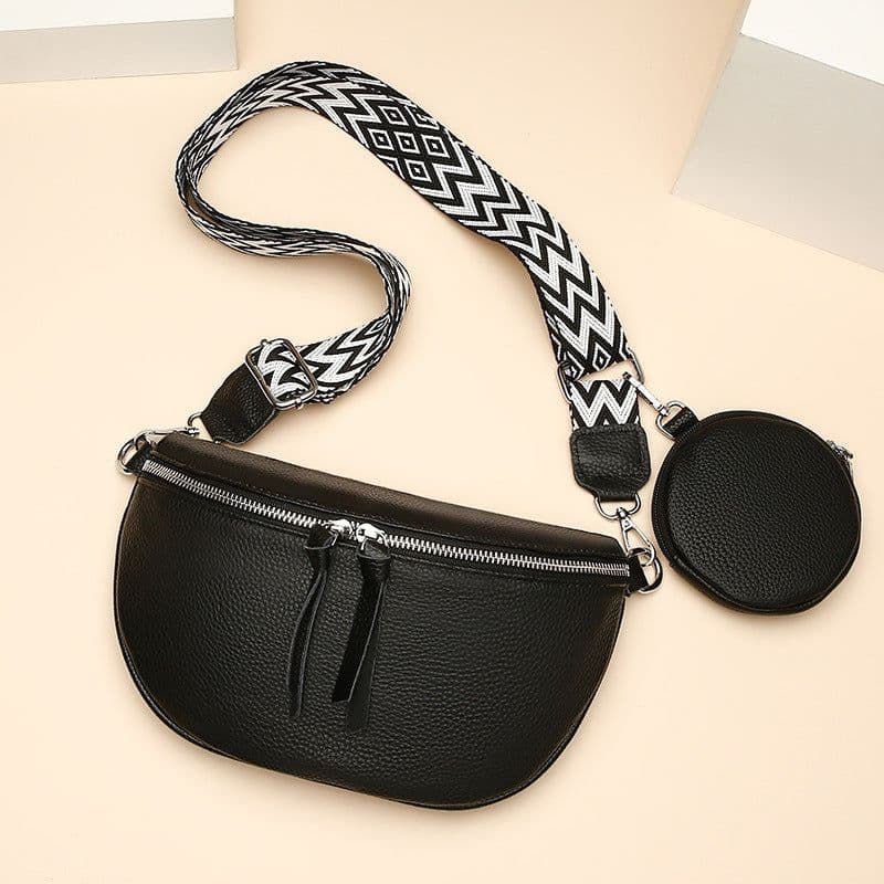 image-Women's Foreign Trade Genuine Leather New Fashion Ches Shoulder Crossbody Cowhide Bag