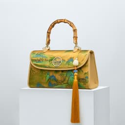 image-Silk Women's Cheongsam Chinese Style Bamboo Handbag Crossbody Small Bag