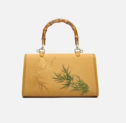 image-Silk Women's Cheongsam Chinese Style Bamboo Handbag Crossbody Small Bag