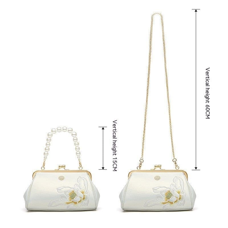 image-Clutch Bag Han Chinese Clothing Bag Hand Embroidered Cowhide Small Bag