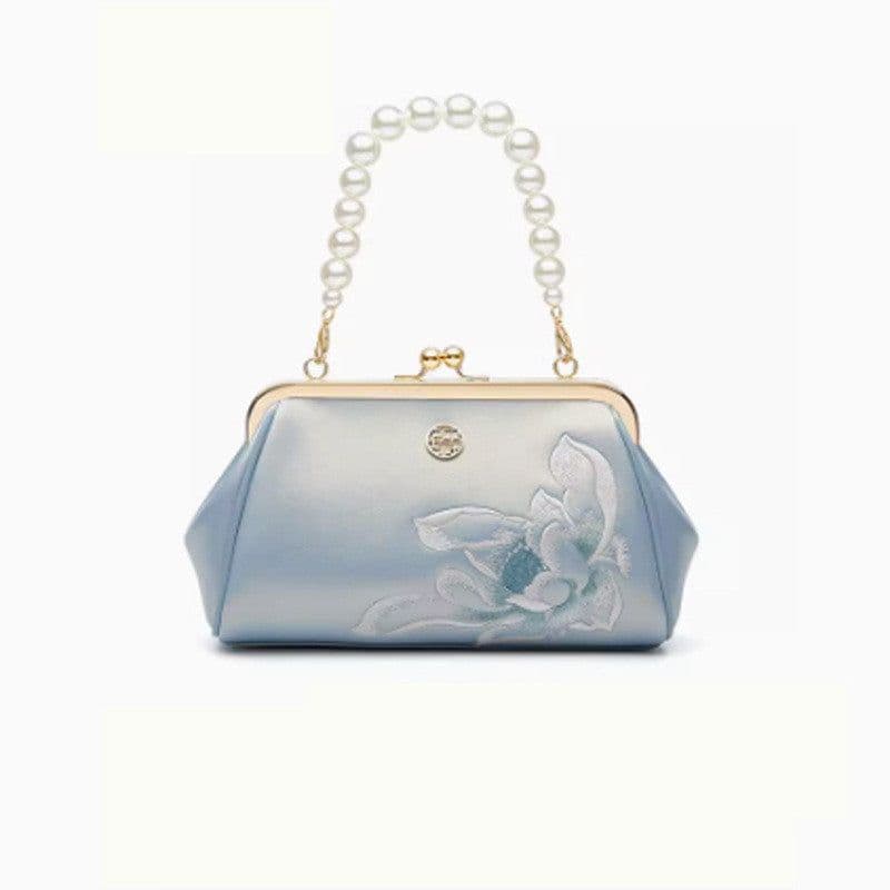 image-Clutch Bag Han Chinese Clothing Bag Hand Embroidered Cowhide Small Bag