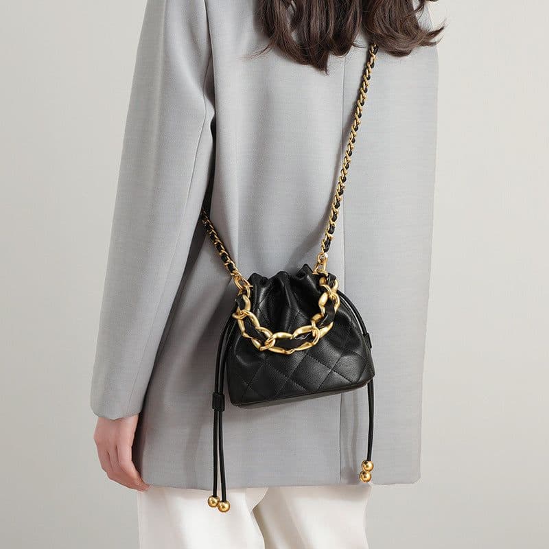 image-Fashion Crossbody Bucket Mini Portable Shoulder Leather Women Bag
