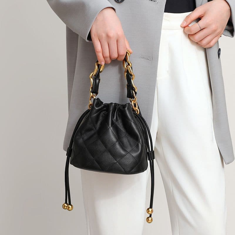 image-Fashion Crossbody Bucket Mini Portable Shoulder Leather Women Bag