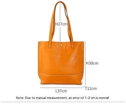 image-Top Layer Cowhide Handbag Korean Casual Large Capacity Women's Shoulder Bag