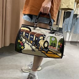 image-Women's Bag Fashion Stitching Embroidery Embroidered Bag