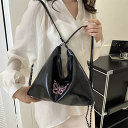image-Women's Fashion Casual Soft Leather Large Capacity One-shoulder Bucket Bag