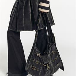image-Fashion Women's Black Crossbody Big Bag