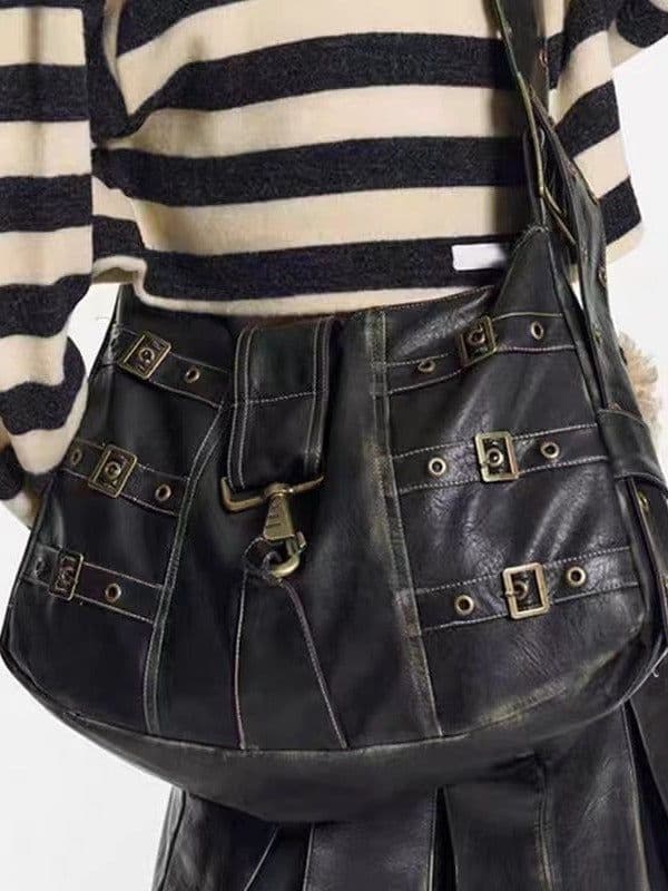 image-Fashion Women's Black Crossbody Big Bag