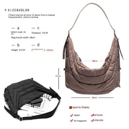 image-Cotton Horn Hobo Bag Leisure Simple And Lightweight Large Capacity Men's And Women's Handbags