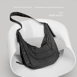 image-Cotton Horn Hobo Bag Leisure Simple And Lightweight Large Capacity Men's And Women's Handbags