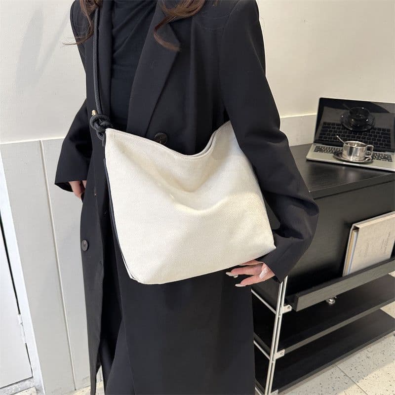 image-Large Capacity Frosted Suede Fashion Casual Shoulder Underarm Tote Handbag