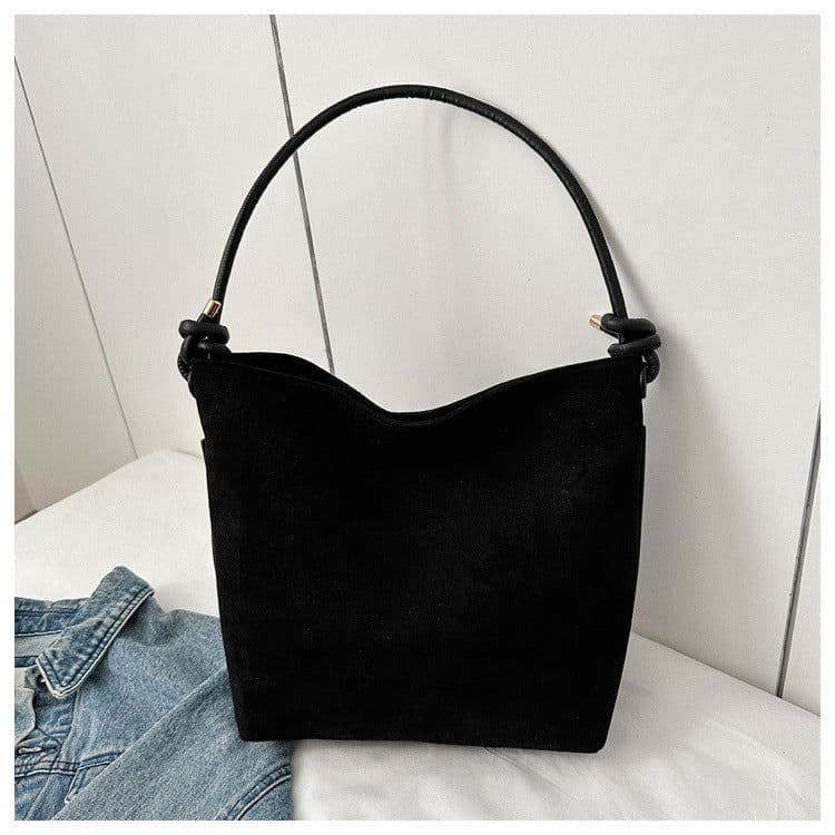 image-Large Capacity Frosted Suede Fashion Casual Shoulder Underarm Tote Handbag