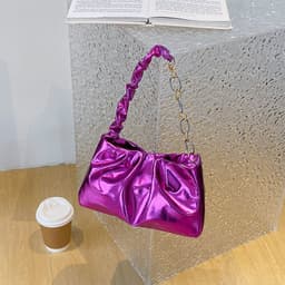 image-Fashionable Simple Glossy Women's Shoulder Bag
