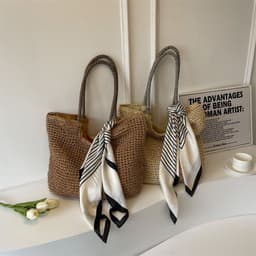 image-Casual Woven Bag Women's New Large Capacity One-shoulder Portable