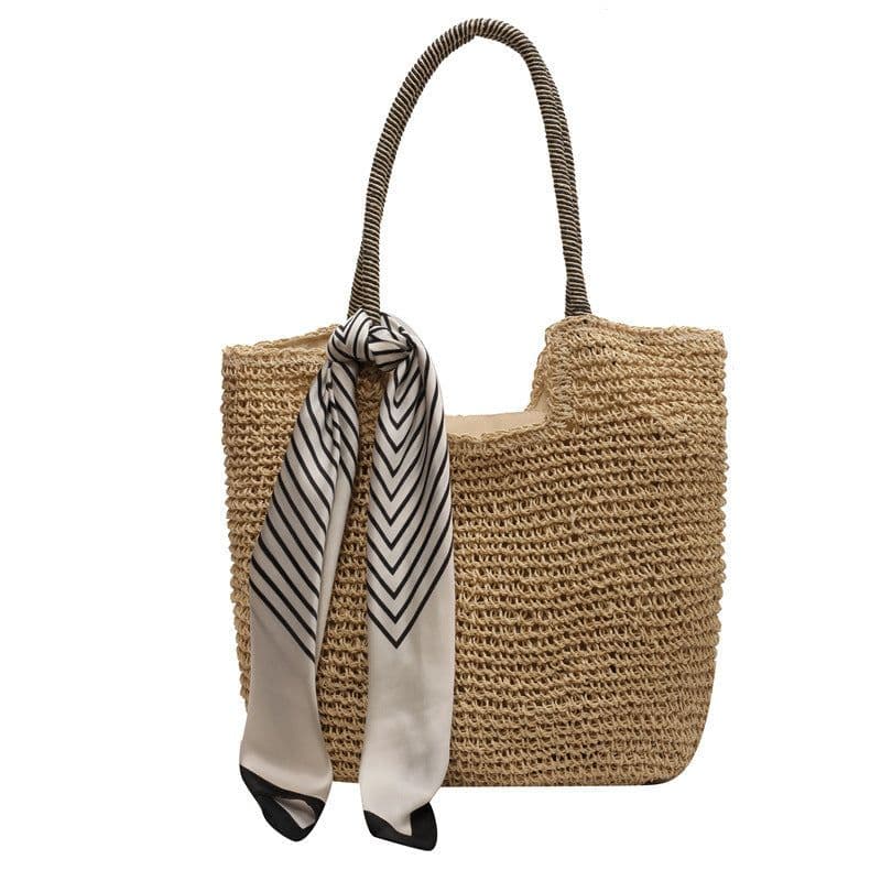 image-Casual Woven Bag Women's New Large Capacity One-shoulder Portable