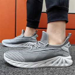 image-Plus Size Flyknit Men's Shoes Leisure Slip-on