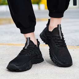 image-Men's Hollow Breathable Mesh Sneakers