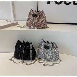 image-Women's Crossbody Rhinestone Bucket Bag