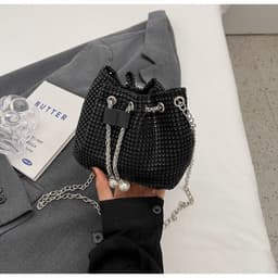 image-Women's Crossbody Rhinestone Bucket Bag