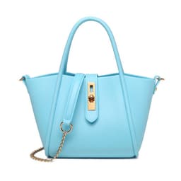image-Portable Women's Leather Fashion Vegetable Basket Shoulder Messenger Bag