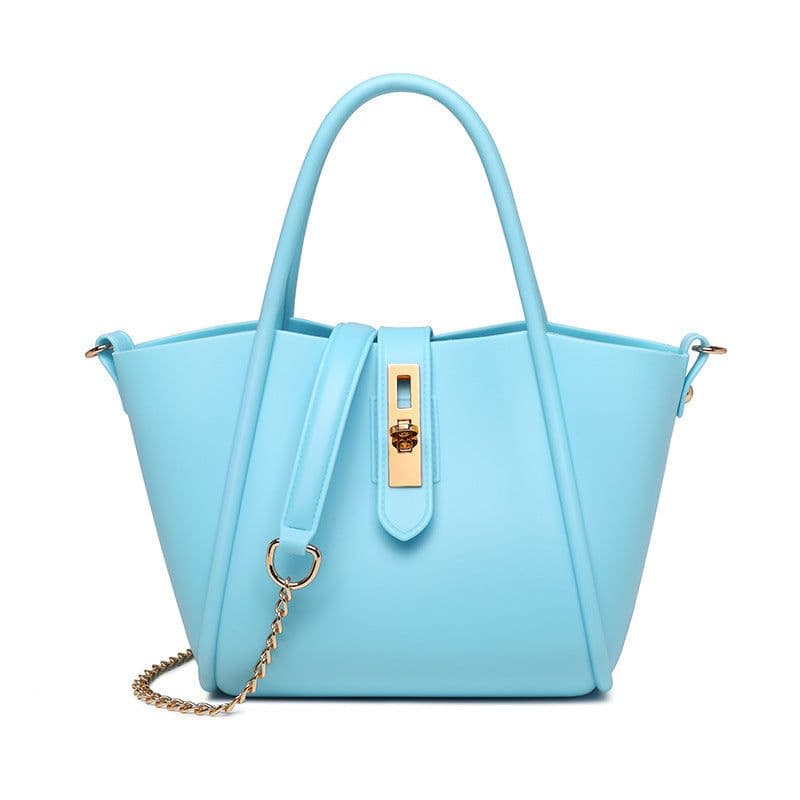 image-Portable Women's Leather Fashion Vegetable Basket Shoulder Messenger Bag