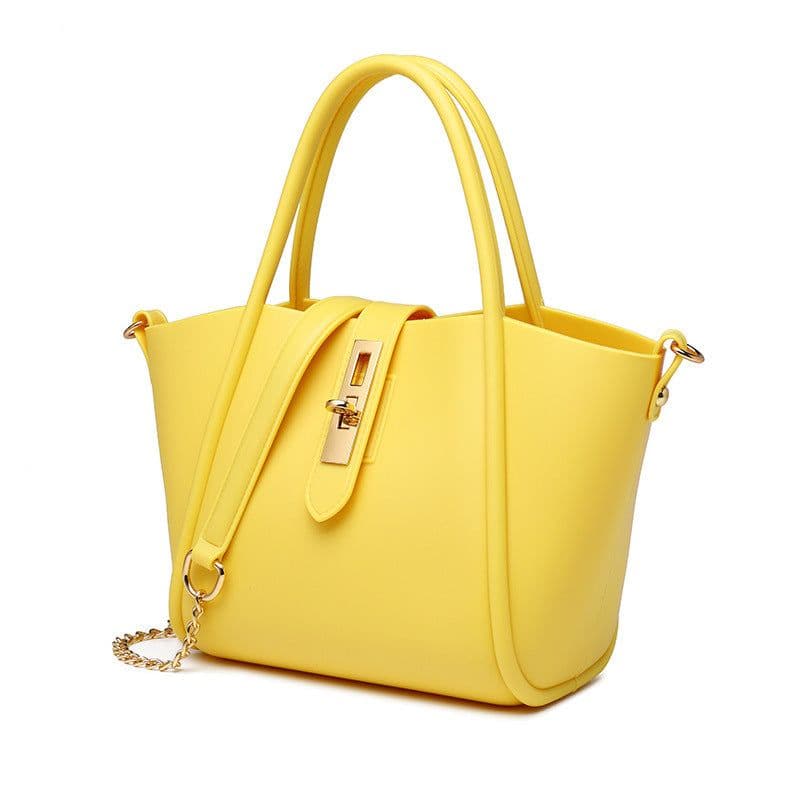 image-Portable Women's Leather Fashion Vegetable Basket Shoulder Messenger Bag
