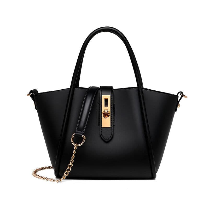 image-Portable Women's Leather Fashion Vegetable Basket Shoulder Messenger Bag