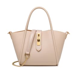 image-Portable Women's Leather Fashion Vegetable Basket Shoulder Messenger Bag