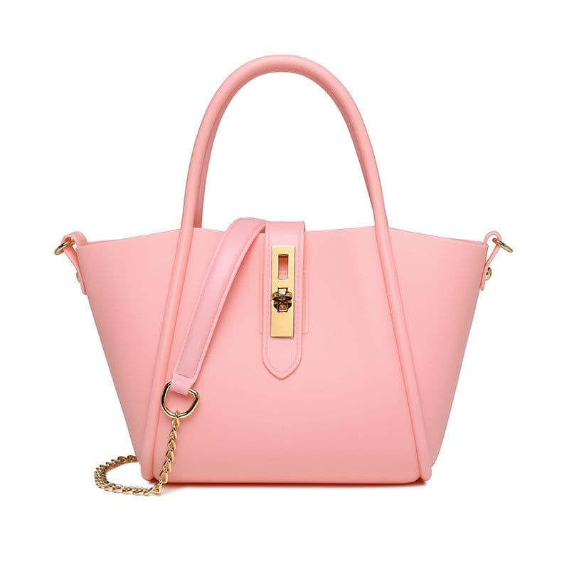 image-Portable Women's Leather Fashion Vegetable Basket Shoulder Messenger Bag