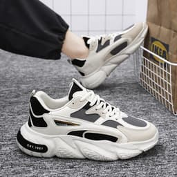 image-Men's Breathable Mesh Sports Shoes Height Increasing Leisure