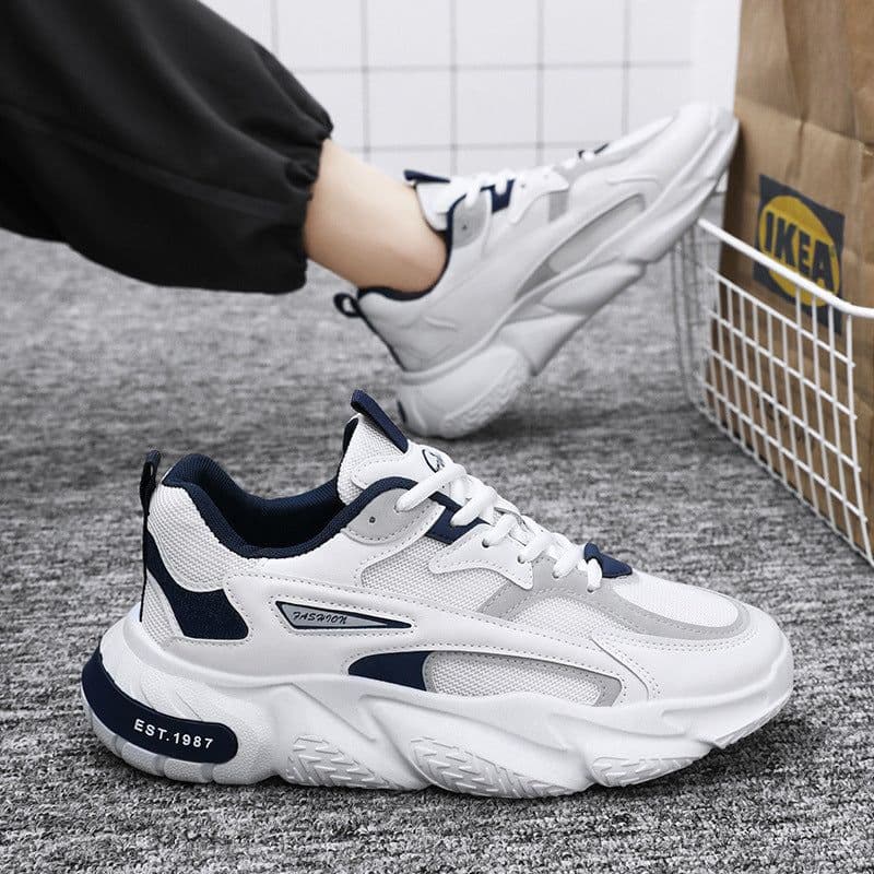 image-Men's Breathable Mesh Sports Shoes Height Increasing Leisure