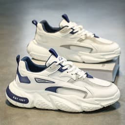 image-Men's Breathable Mesh Sports Shoes Height Increasing Leisure