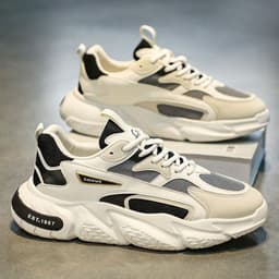 image-Men's Breathable Mesh Sports Shoes Height Increasing Leisure
