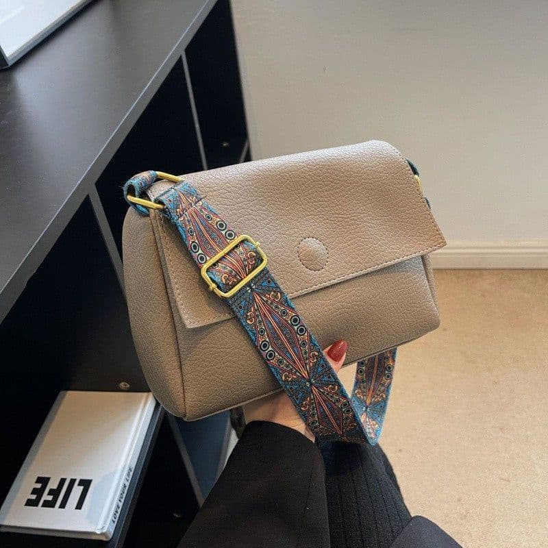 image-Retro Broadband Crossbody For Women's Minimalist Small Square Bag