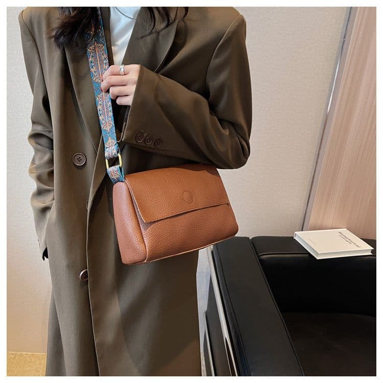 image-Retro Broadband Crossbody For Women's Minimalist Small Square Bag