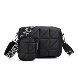 image-2Pcs Rhombus Shoulder Bag With Wallet Letter Print Wide Shoulder Strap Small Square Bag Large Capacity Cell Phone Crossbody Bags