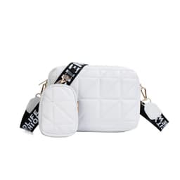 image-2Pcs Rhombus Shoulder Bag With Wallet Letter Print Wide Shoulder Strap Small Square Bag Large Capacity Cell Phone Crossbody Bags