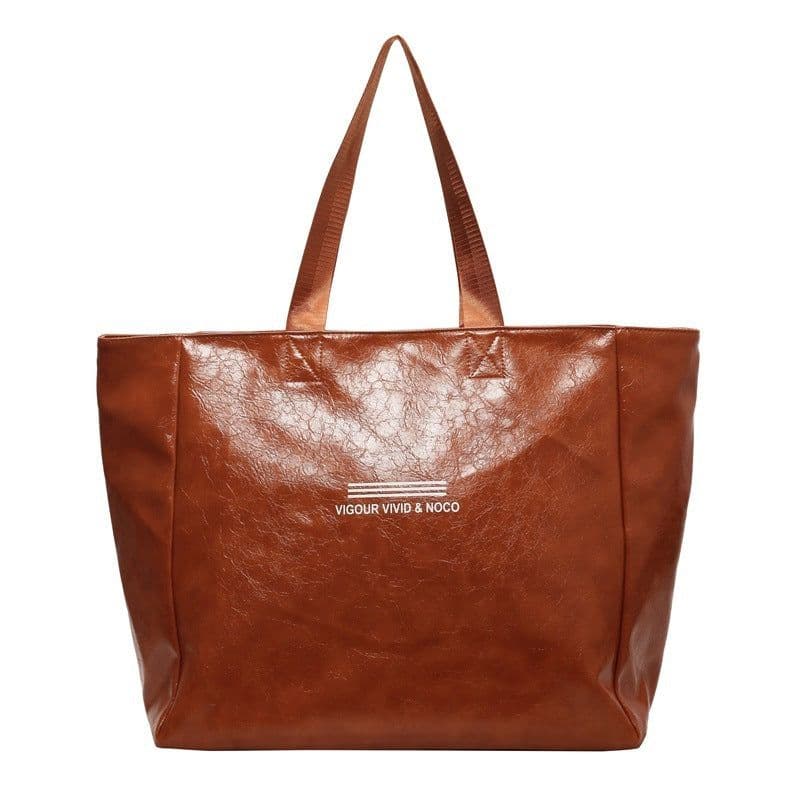 image-Large Capacity Tote Bag Women Fashion Versatile Solid Shoulder Bags Waterproof Designer Luxury Handbag Trend Personalized Travel Bag