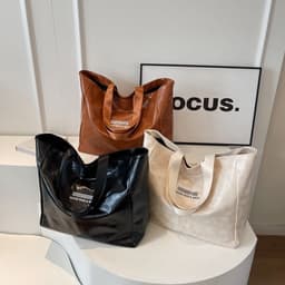 image-Large Capacity Tote Bag Women Fashion Versatile Solid Shoulder Bags Waterproof Designer Luxury Handbag Trend Personalized Travel Bag